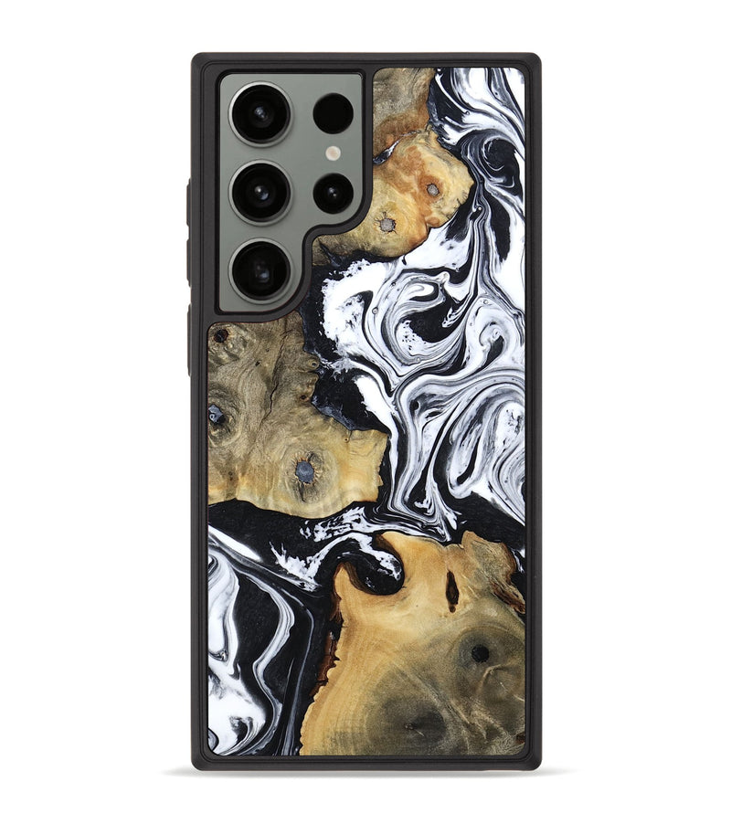 Galaxy S23 Ultra Wood Phone Case - Keara (Black & White, 802002)