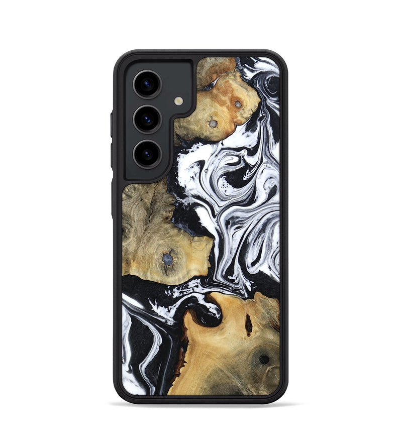 Galaxy S24 Wood Phone Case - Keara (Black & White, 802002)