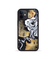 iPhone 12 mini Wood Phone Case - Keara (Black & White, 802002)