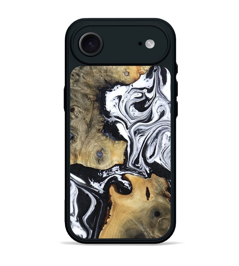 iPhone 17 Air Wood Phone Case - Keara (Black & White, 802002)