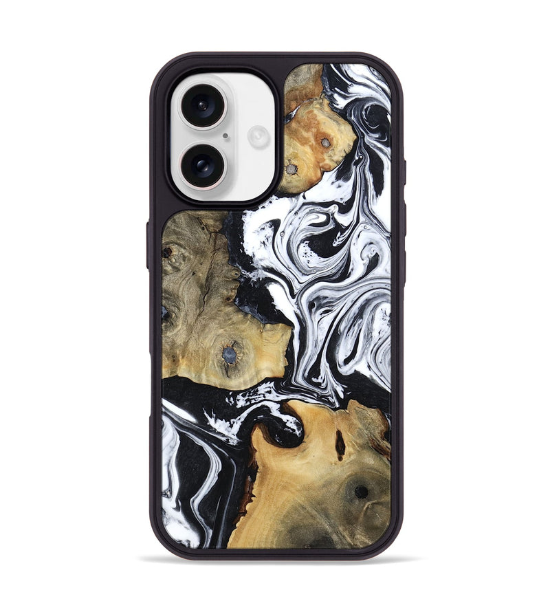 iPhone 17 Wood Phone Case - Keara (Black & White, 802002)