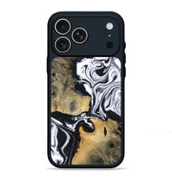 iPhone 17 Pro Max Wood Phone Case - Keara (Black & White, 802002)