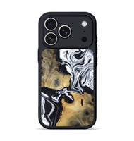 iPhone 17 Pro Wood Phone Case - Keara (Black & White, 802002)