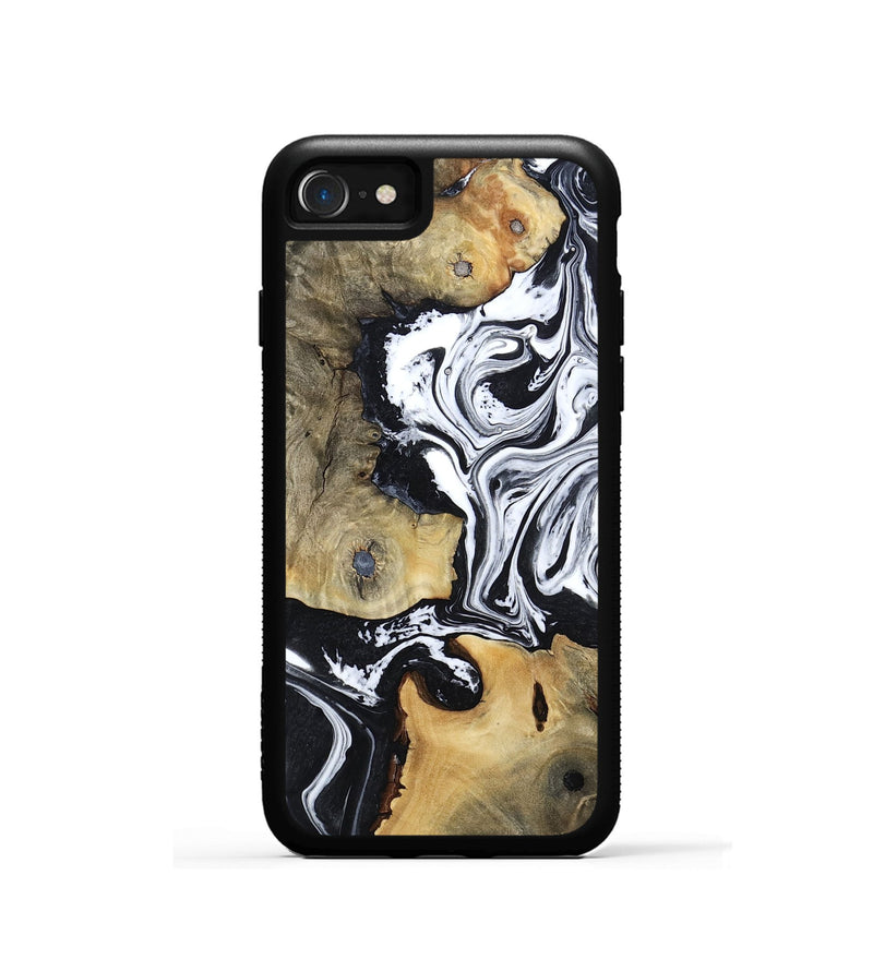 iPhone SE Wood Phone Case - Keara (Black & White, 802002)
