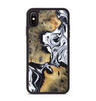 iPhone Xs Max Wood Phone Case - Keara (Black & White, 802002)