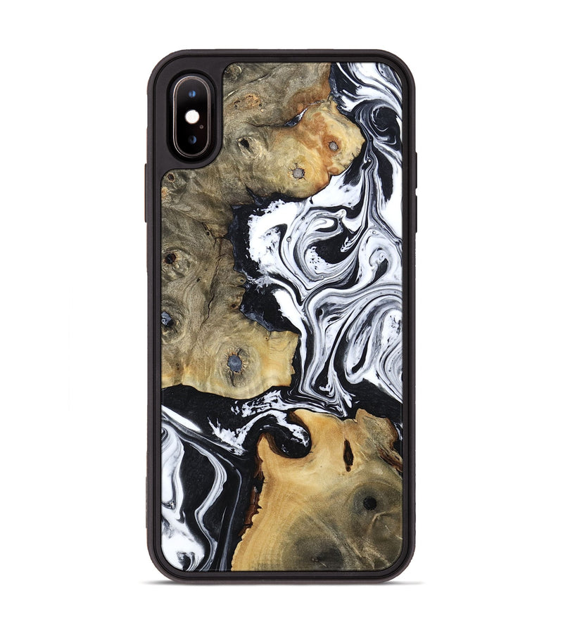 iPhone Xs Max Wood Phone Case - Keara (Black & White, 802002)