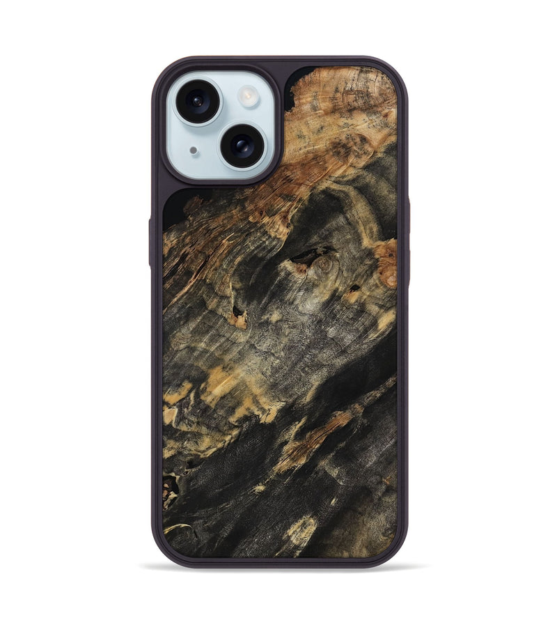iPhone 15 Wood Phone Case - Gianna (Wood Burl, 802022)