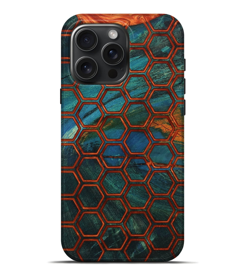 iPhone 16 Pro Max Wood Live Edge Phone Case - Pam (Double Dyed, 802059)