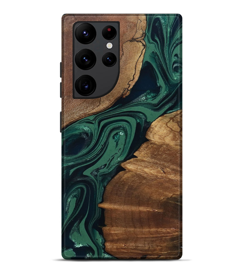 Galaxy S22 Ultra Wood Live Edge Phone Case - Yara (Green, 802060)