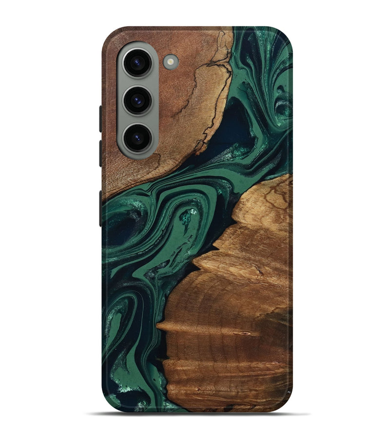 Galaxy S23 Plus Wood Live Edge Phone Case - Yara (Green, 802060)
