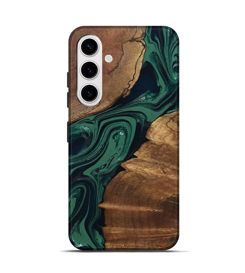 Galaxy S25 Wood Live Edge Phone Case - Yara (Green, 802060)