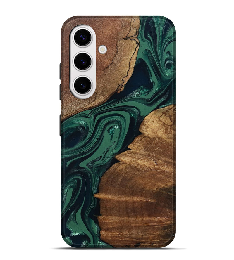 Galaxy S25 Plus Wood Live Edge Phone Case - Yara (Green, 802060)