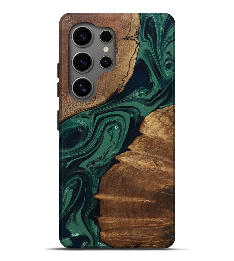 Galaxy S25 Ultra Wood Live Edge Phone Case - Yara (Green, 802060)