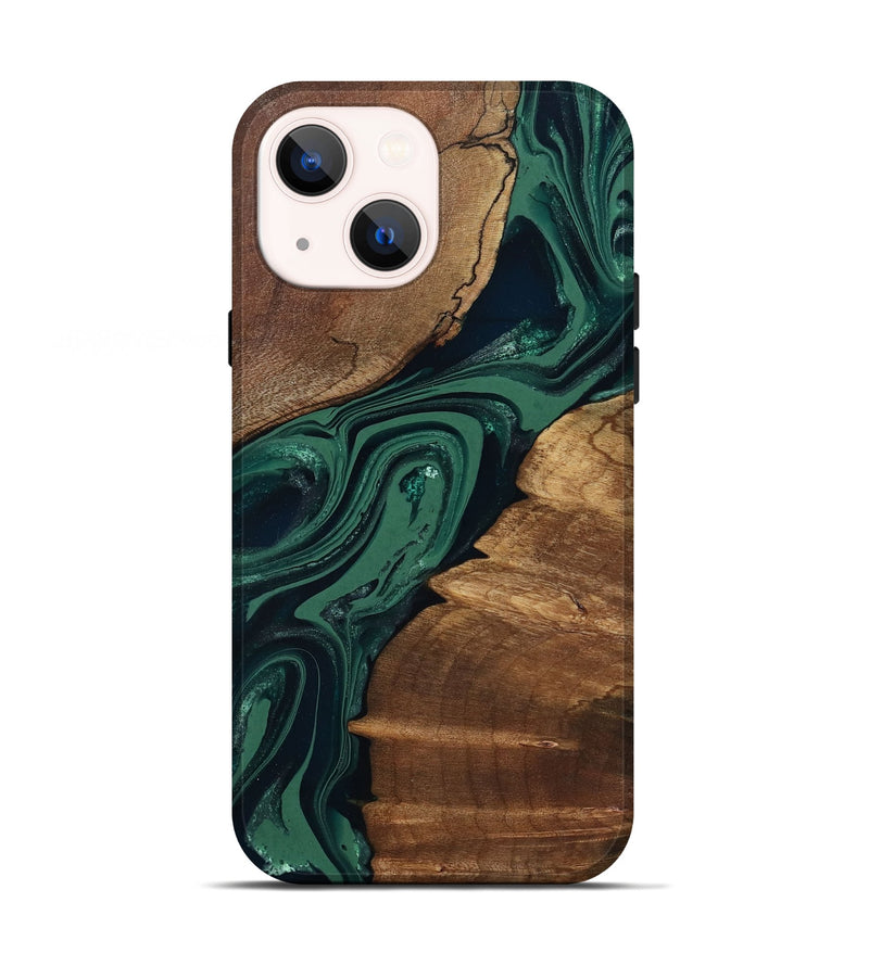 iPhone 13 Wood Live Edge Phone Case - Yara (Green, 802060)