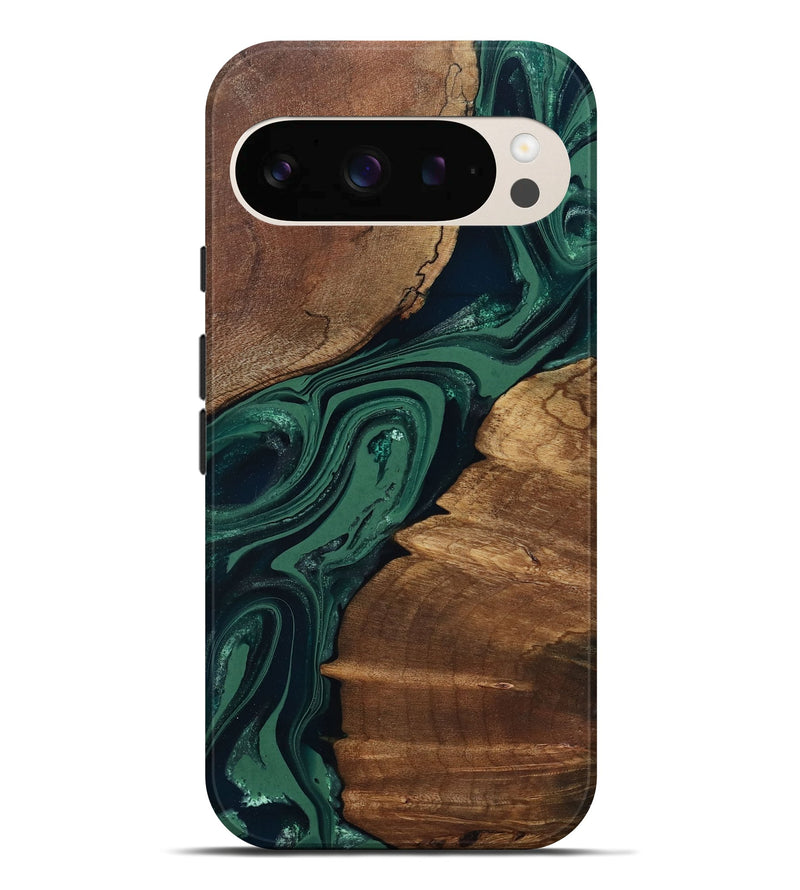 Pixel 10 Pro XL Wood Live Edge Phone Case - Yara (Green, 802060)