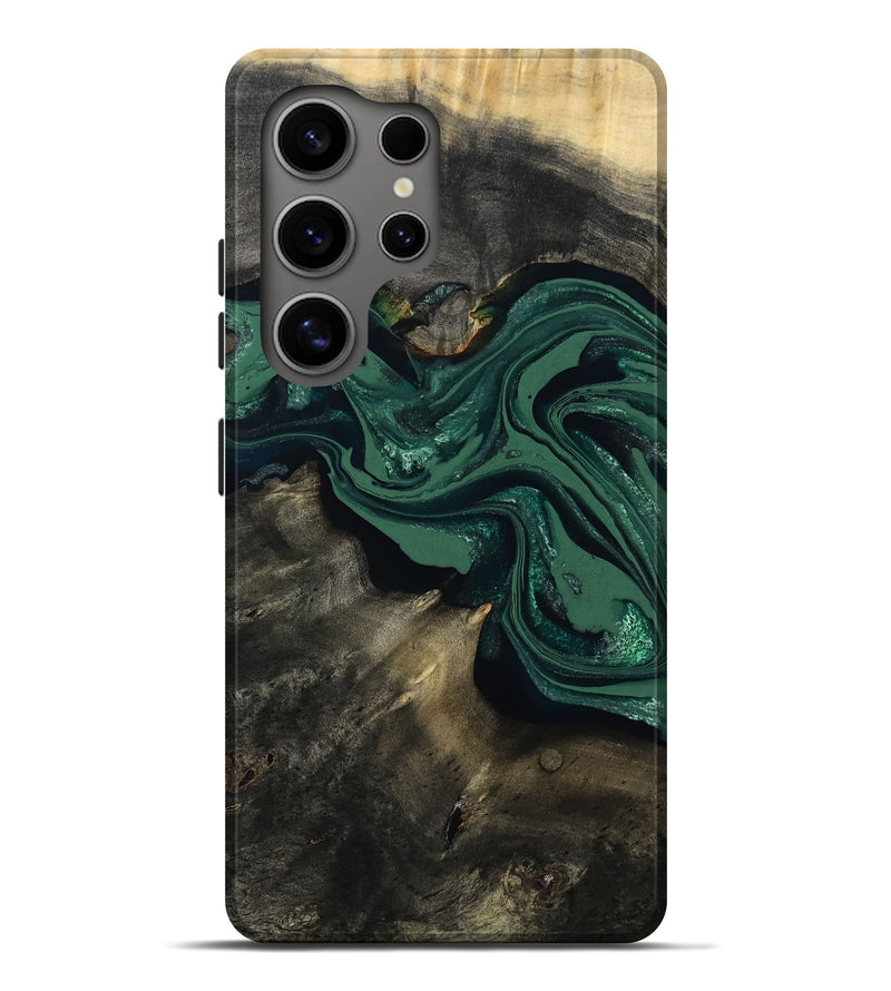 Galaxy S25 Ultra Wood Live Edge Phone Case - Carol (Green, 802061)