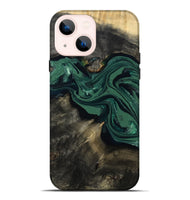 iPhone 14 Plus Wood Live Edge Phone Case - Carol (Green, 802061)