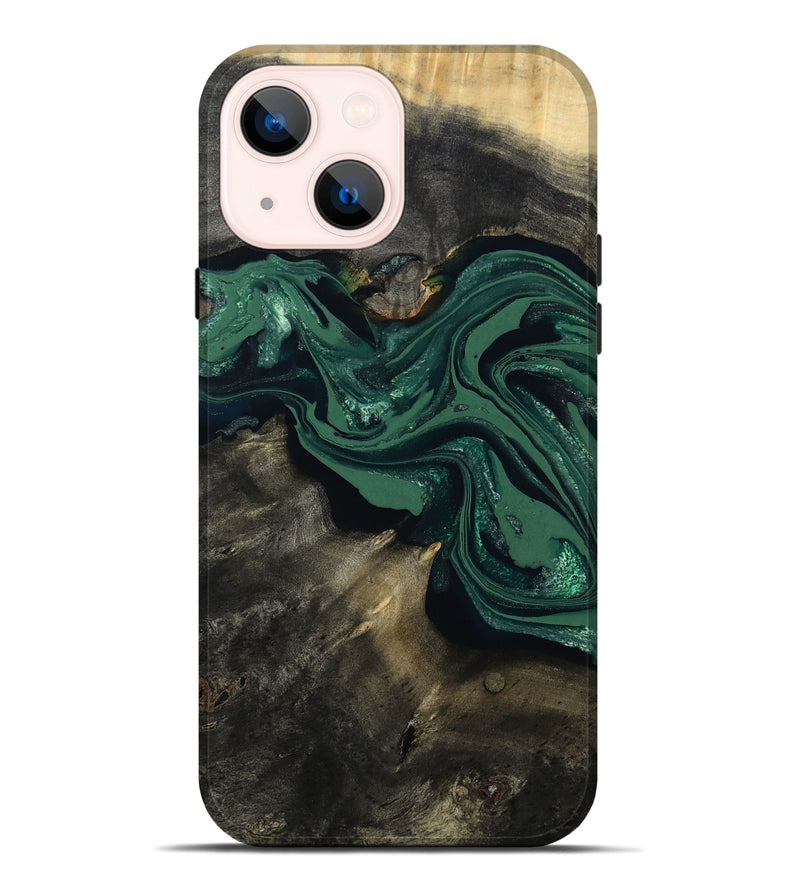 iPhone 14 Plus Wood Live Edge Phone Case - Carol (Green, 802061)
