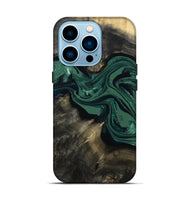 iPhone 14 Pro Wood Live Edge Phone Case - Carol (Green, 802061)