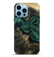 iPhone 14 Pro Max Wood Live Edge Phone Case - Carol (Green, 802061)