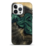 iPhone 15 Pro Max Wood Live Edge Phone Case - Carol (Green, 802061)
