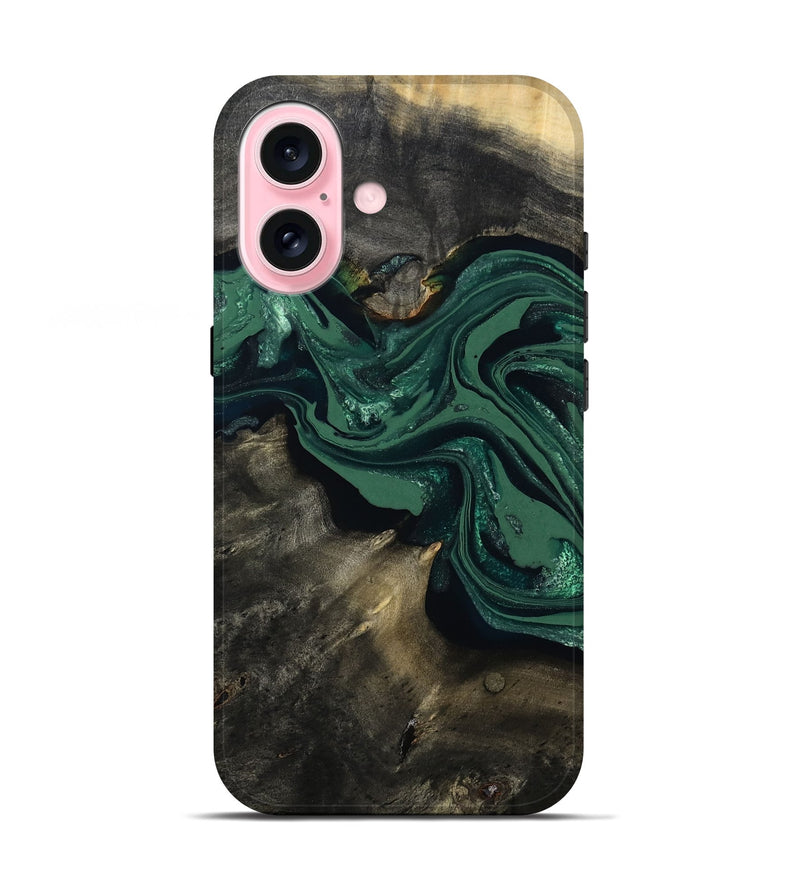 iPhone 17 Wood Live Edge Phone Case - Carol (Green, 802061)