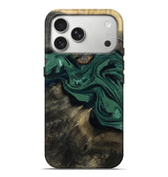 iPhone 17 Pro Max Wood Live Edge Phone Case - Carol (Green, 802061)