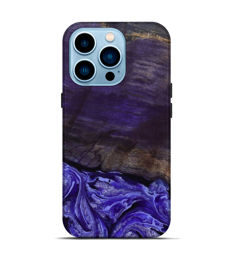 iPhone 14 Pro Wood Live Edge Phone Case - Abril (Purple, 802062)