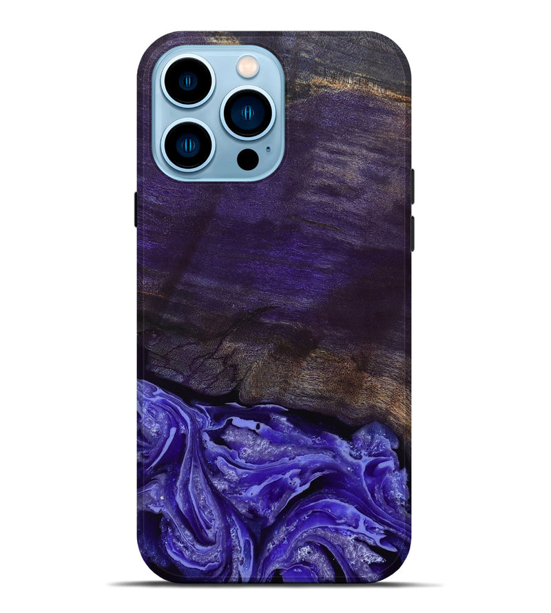 iPhone 14 Pro Max Wood Live Edge Phone Case - Abril (Purple, 802062)