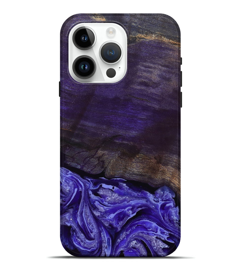 iPhone 15 Pro Max Wood Live Edge Phone Case - Abril (Purple, 802062)