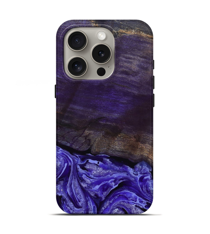 iPhone 16 Pro Wood Live Edge Phone Case - Abril (Purple, 802062)