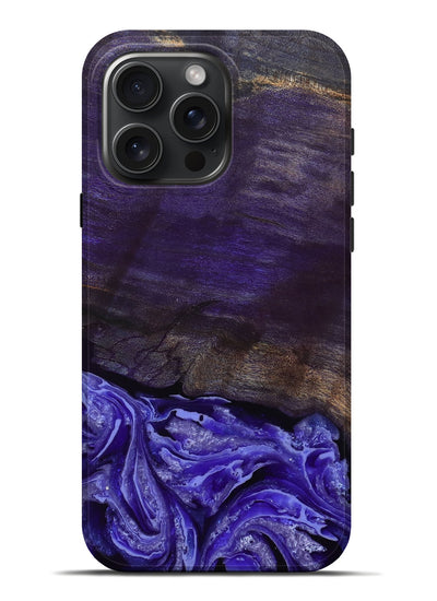 iPhone 16 Pro Max Wood Live Edge Phone Case - Abril (Purple, 802062)