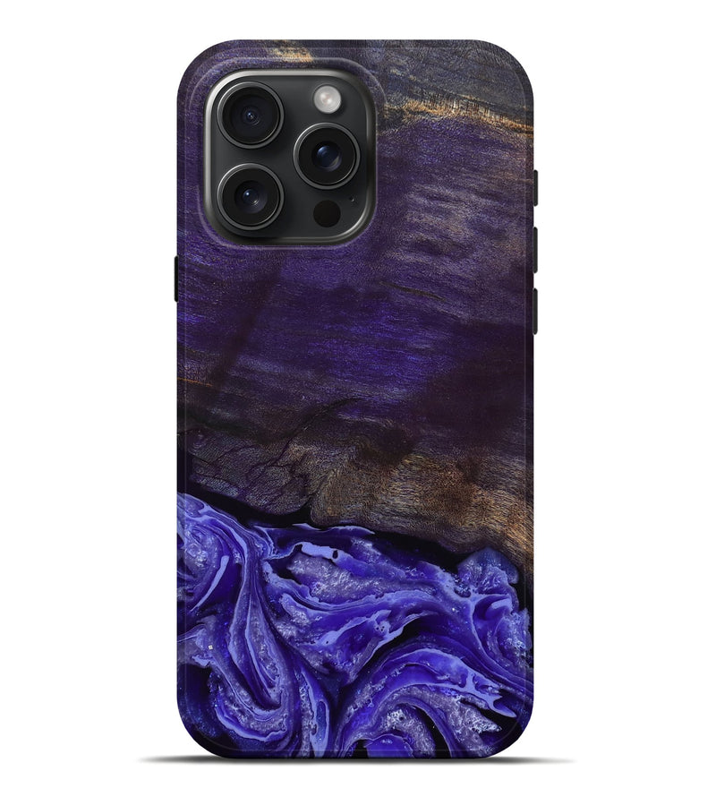 iPhone 16 Pro Max Wood Live Edge Phone Case - Abril (Purple, 802062)