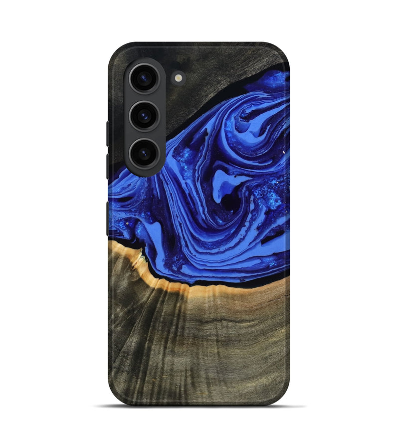 Galaxy S23 Wood Live Edge Phone Case - Eliseo (Blue, 802063)
