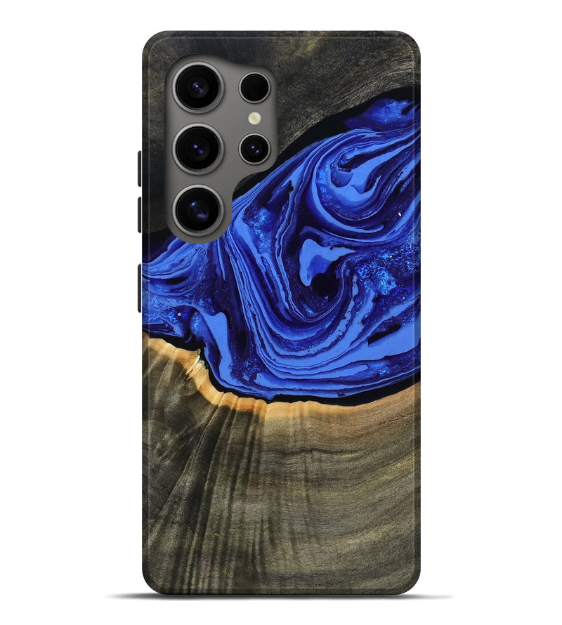 Galaxy S25 Ultra Wood Live Edge Phone Case - Eliseo (Blue, 802063)