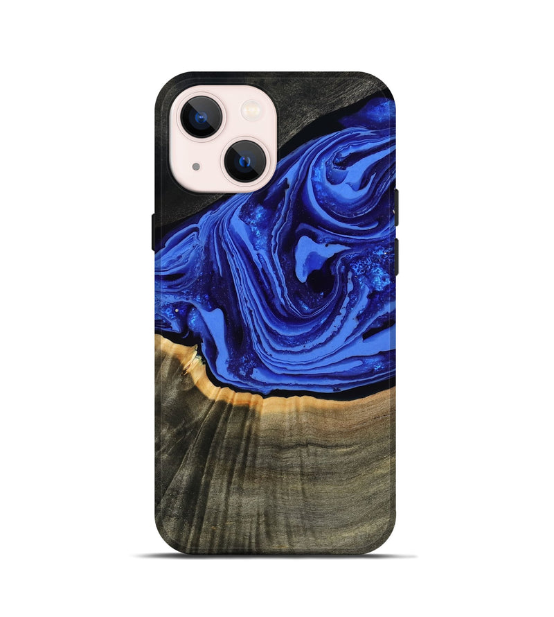 iPhone 13 mini Wood Live Edge Phone Case - Eliseo (Blue, 802063)