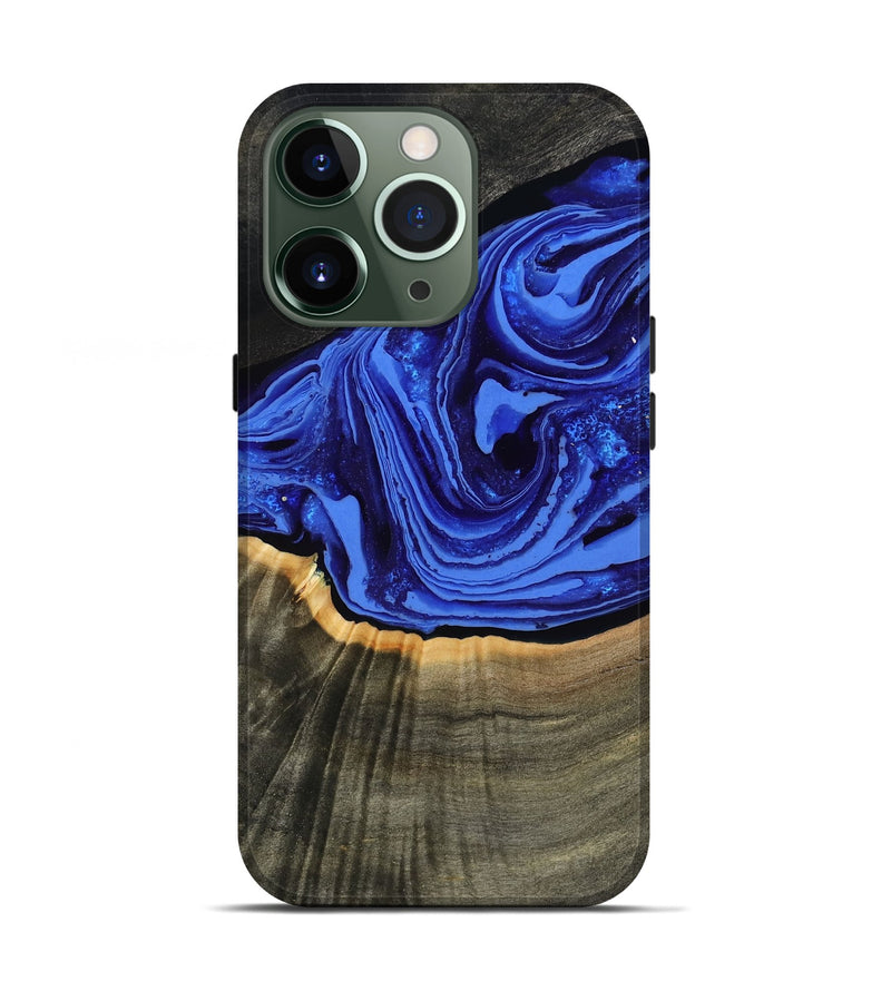 iPhone 13 Pro Wood Live Edge Phone Case - Eliseo (Blue, 802063)