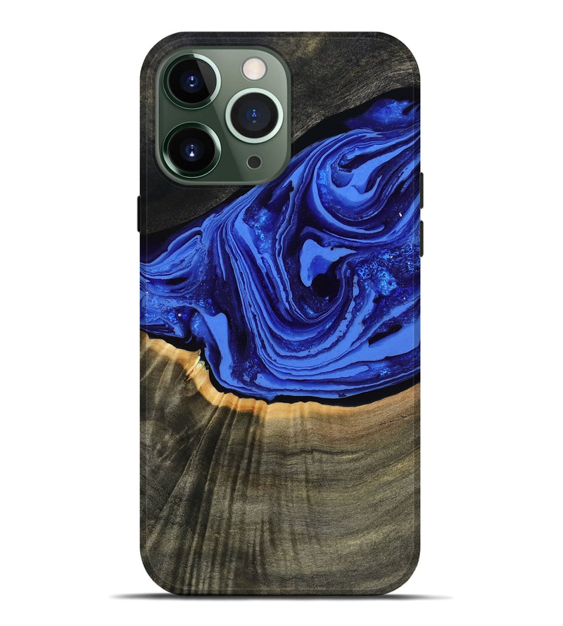iPhone 13 Pro Max Wood Live Edge Phone Case - Eliseo (Blue, 802063)