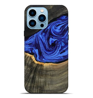 iPhone 14 Pro Max Wood Live Edge Phone Case - Eliseo (Blue, 802063)