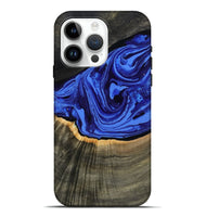 iPhone 15 Pro Max Wood Live Edge Phone Case - Eliseo (Blue, 802063)