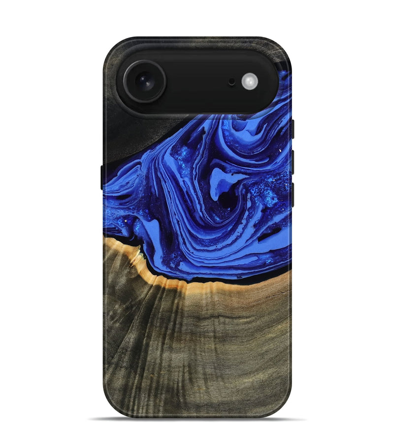 iPhone 17 Air Wood Live Edge Phone Case - Eliseo (Blue, 802063)