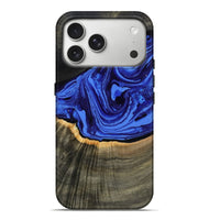 iPhone 17 Pro Max Wood Live Edge Phone Case - Eliseo (Blue, 802063)