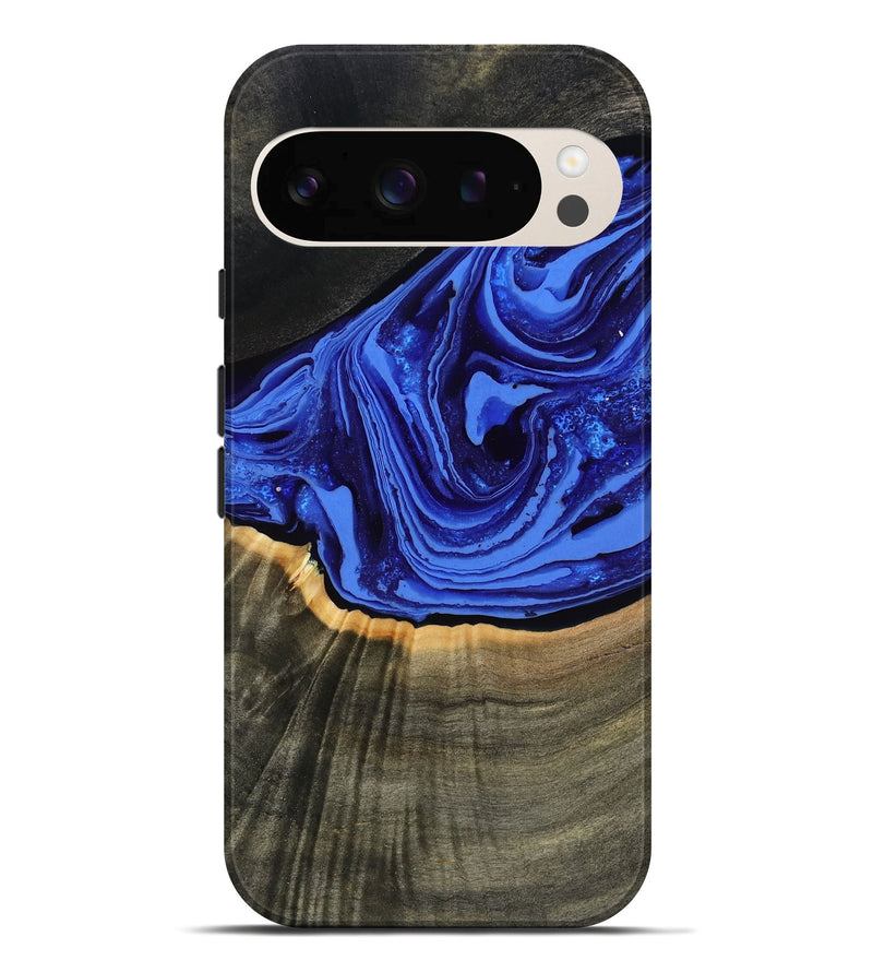 Pixel 10 Pro XL Wood Live Edge Phone Case - Eliseo (Blue, 802063)
