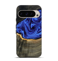 Pixel 9 Pro Wood Live Edge Phone Case - Eliseo (Blue, 802063)