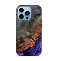 iPhone 14 Pro Wood Live Edge Phone Case - Israel (Purple, 802064)