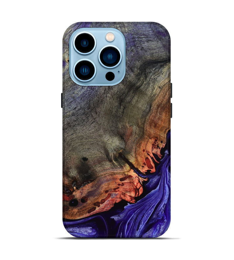 iPhone 14 Pro Wood Live Edge Phone Case - Israel (Purple, 802064)