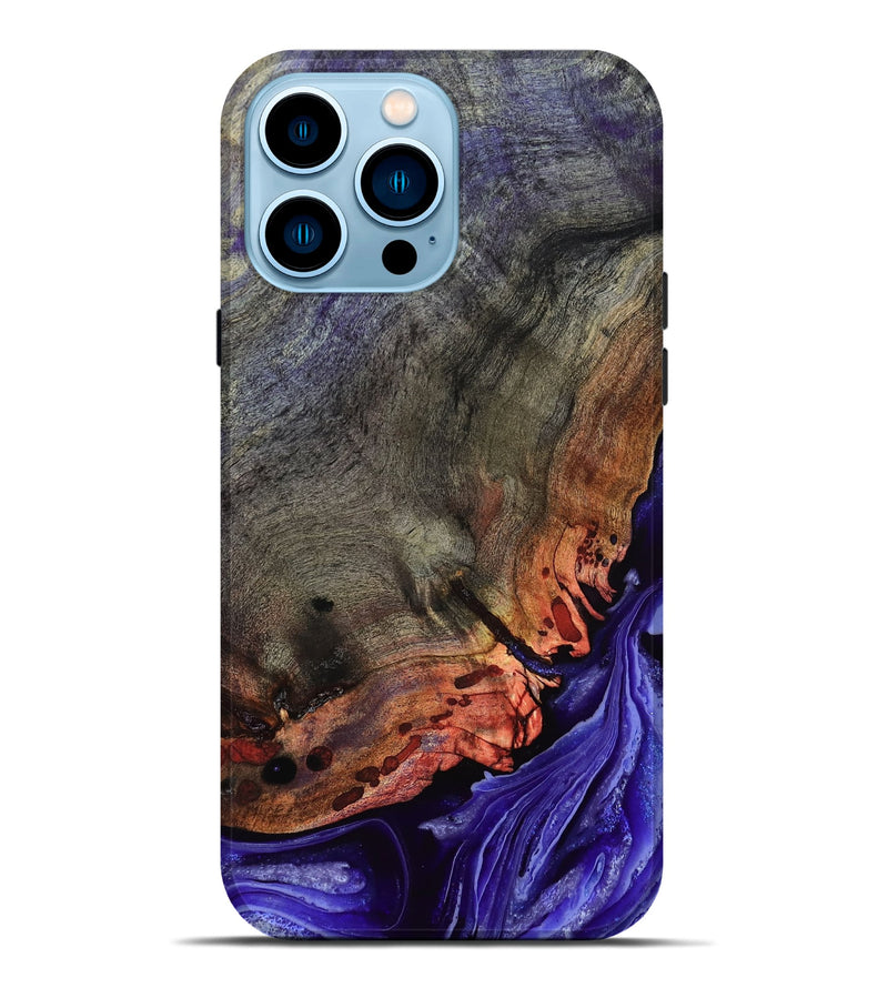iPhone 14 Pro Max Wood Live Edge Phone Case - Israel (Purple, 802064)