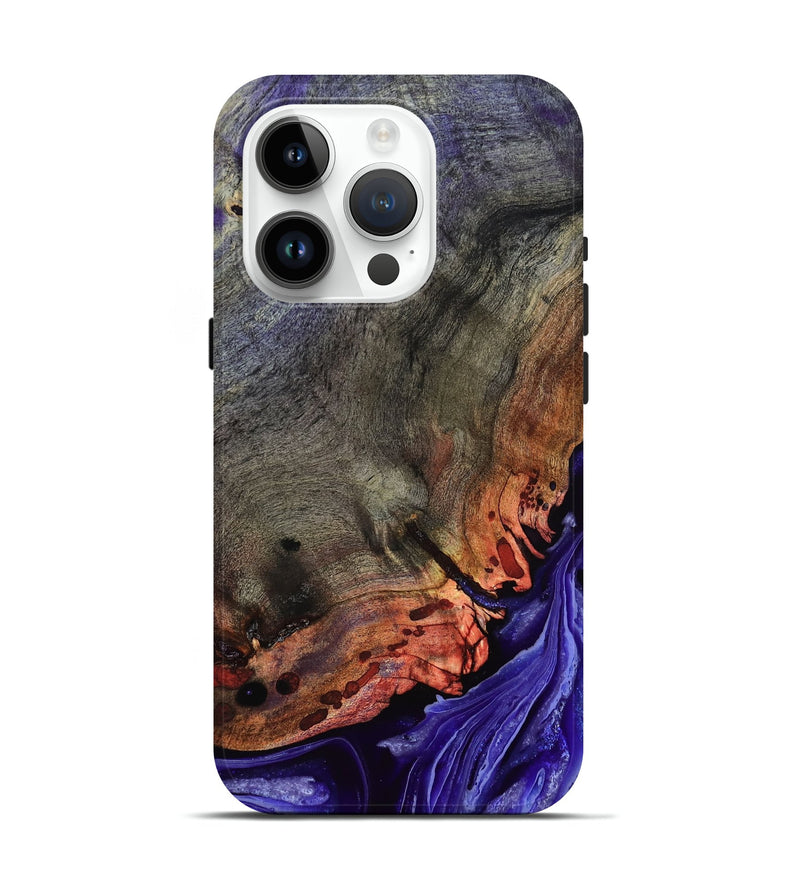 iPhone 15 Pro Wood Live Edge Phone Case - Israel (Purple, 802064)