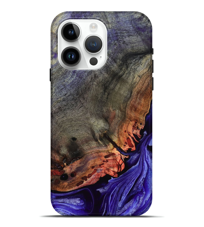 iPhone 15 Pro Max Wood Live Edge Phone Case - Israel (Purple, 802064)