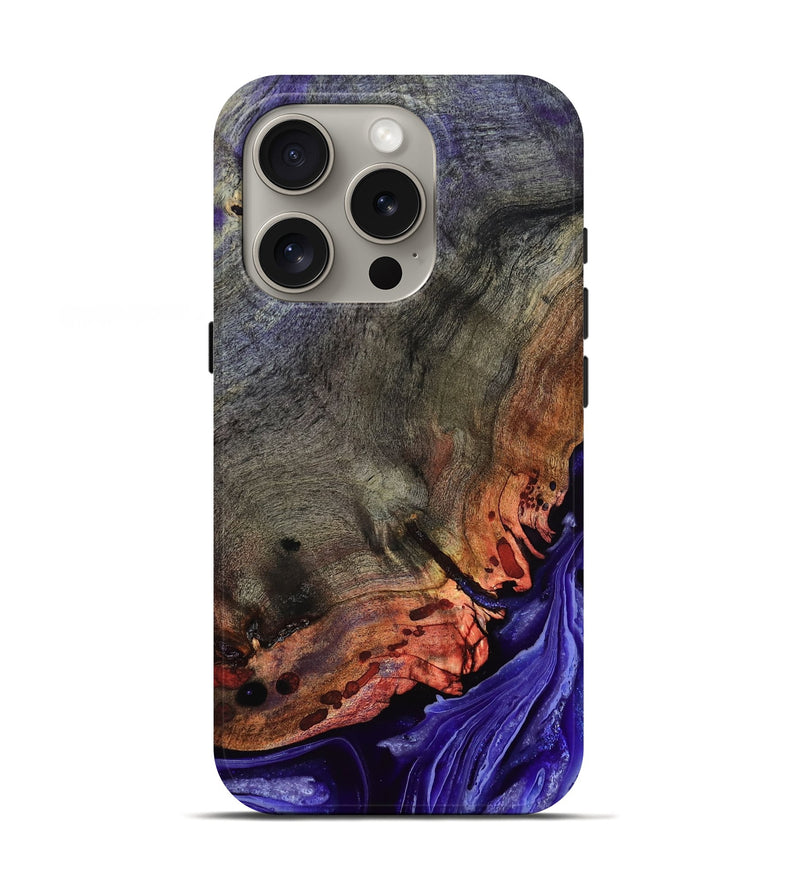 iPhone 16 Pro Wood Live Edge Phone Case - Israel (Purple, 802064)